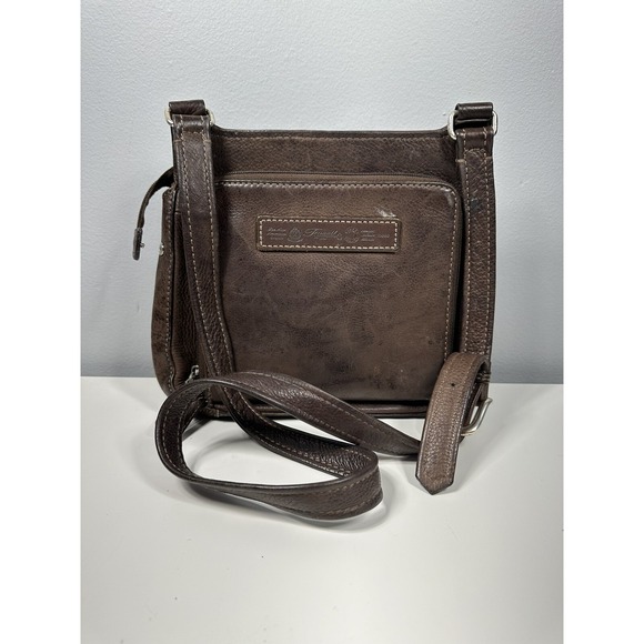Fossil Handbags - Vintage Fossil 1954 Crossbody Genuine Leather Bag Organizer‎ Dark Brown 75082